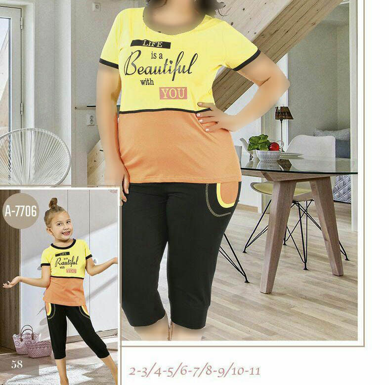 تصویر  تی شرت شلوارک سایز بزرگ زنانه ترک - 7441 Miss tiko