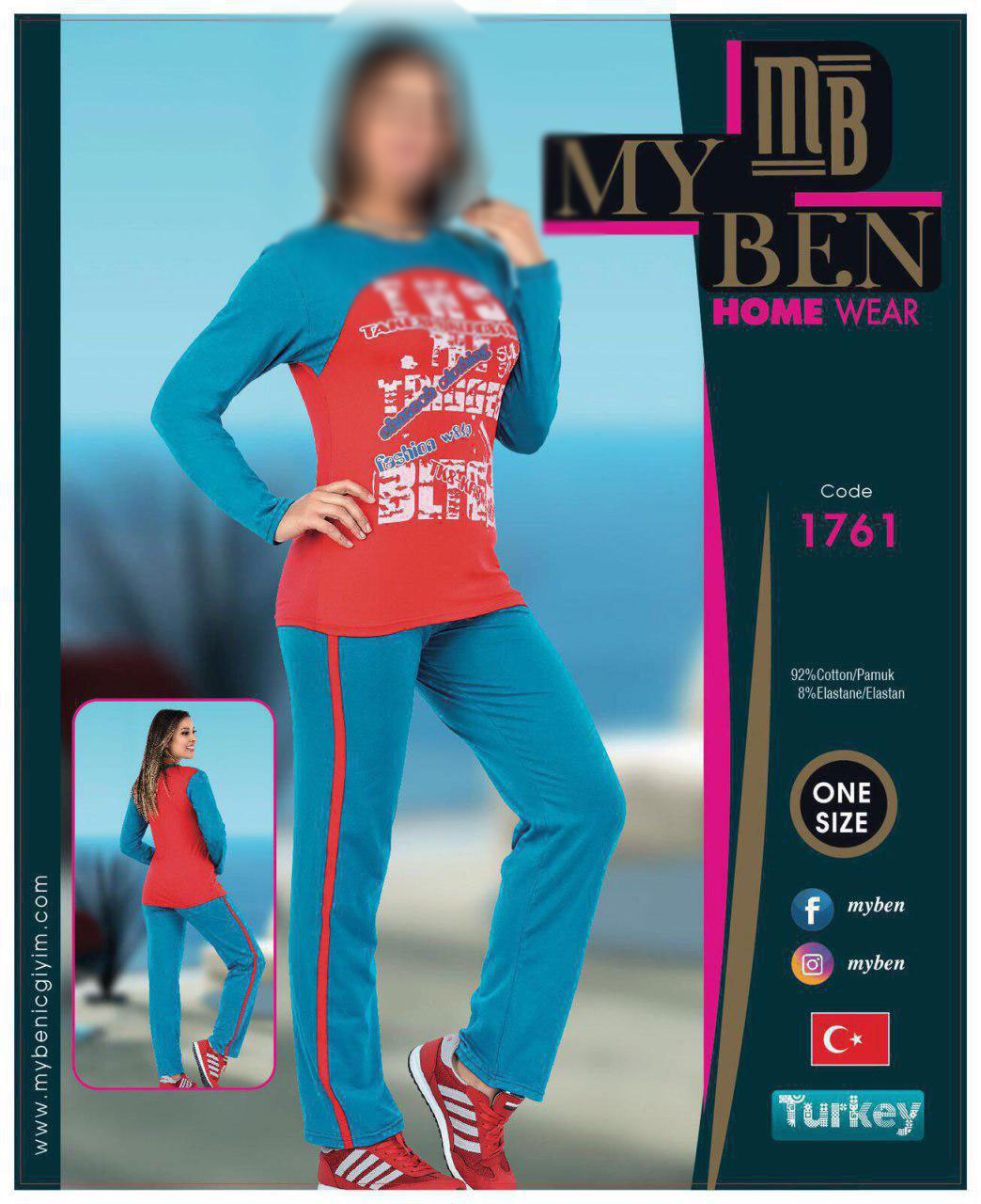 تصویر  بلوز شلوار ترک زنانه - 1761  My Ben 