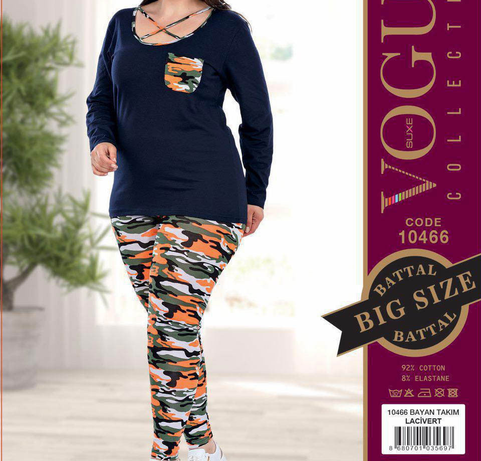 تصویر  بلوز شلوار زنانه سایز بزرگ ترک -  10466 Vogue