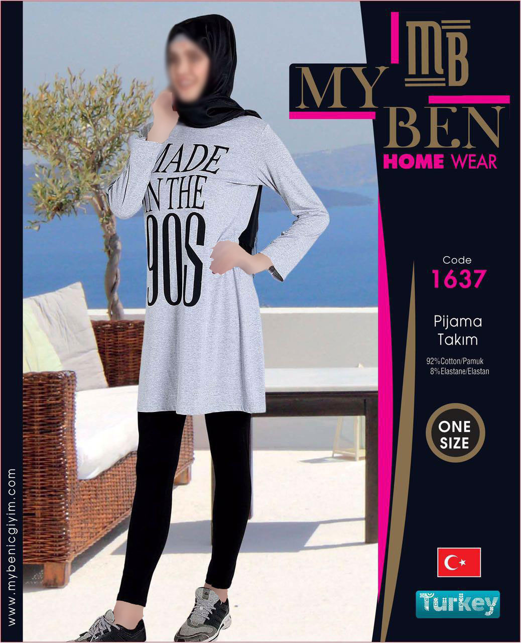 تصویر   تونیک شلوار زنانه ترک - 1637 My Ben
