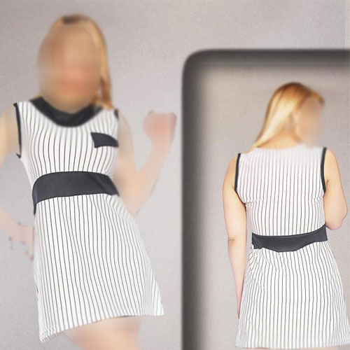 تصویر  تونیک زنانه ایرانی - حلقه اي يقه هفت دوبل تك جيب